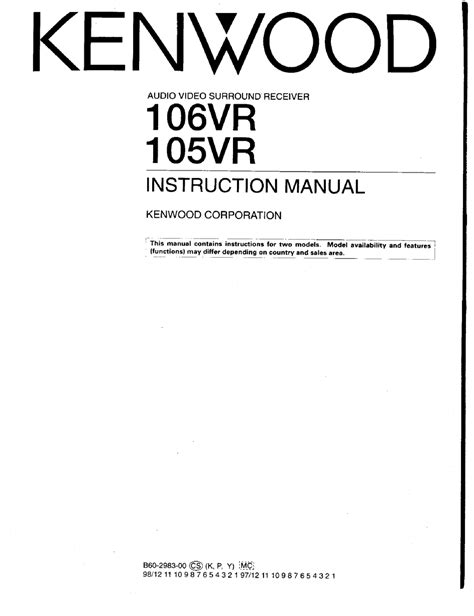 Kenwood 106VR Manual pdf manual